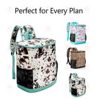 Insulated Cooler Backpack 30 Can Leopard Print with Mesh Pockets & Adjustable Straps - Leakproof Nylon Cooler Bag for Beach Camping Picnic Hiking Travel Daily Use