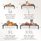 Cooling Elevated Dog Bed Raised Cot with Breathable Mesh and Metal Frame - Washable Portable Dog Cot with No-Slip Feet for Indoor and Outdoor Use, Multiple Sizes and Colors Available