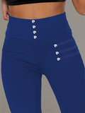 Women's High-Waisted Beaded Leggings - Elastic Slim Fit Shaping Pants, Non-See-Through, Machine Washable, Spring Summer Fall Wear, Multi-Color Options S-XXL