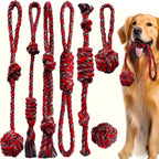 7-Piece Dog Rope Knot Chew Toy Set – Durable Interactive Tug & Teeth Cleaning Rope Toys for Small, Medium & Large Dogs, Indoor & Outdoor Training Play Set for Puppies and Adult Dogs