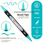 Dual Tip Acrylic Paint Markers Set – Non-Toxic Waterproof Fade-Resistant Paint Pens for Rock Painting, Canvas, Glass, Pottery, Wood & DIY Crafts, Ideal Gift for Artists & Kids