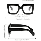 Vintage Square Full Rim Clear Lens Glasses Set 3pcs 4pcs Polycarbonate Fashion Eyewear for Women Men - Retro Office Everyday Blue Light Blocking Style Frames