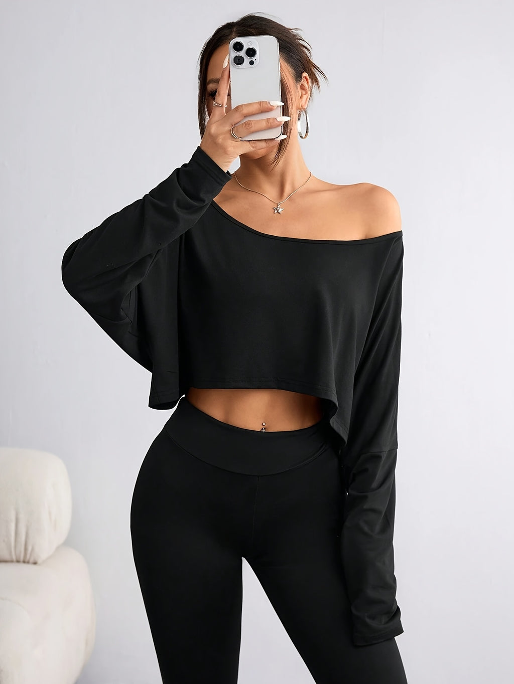 Women's Off-Shoulder Batwing Sleeve T-Shirt Casual Loose Fit Top Short Sleeve Black White Striped XS S M L XL Summer Fashion