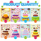 Birthday Cake Stickers for Kids 24 Sheets – DIY Make Your Own Cake Decoration Sticker Set with Fruit, Candy & Candles, Happy Birthday Party Favors, Classroom Teacher Reward Stickers, Fun Gift for Boys Girls