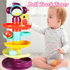 Colorful Spiral Rolling Ball Tower Track and Stack Toy Set for Toddlers Early Learning Color Recognition Fine Motor Skills Sensory Play Indoor Activity Birthday Christmas Holiday Gift for Boys Girls