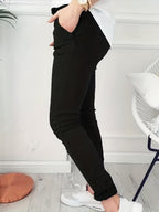 Women's Skinny Pants Elastic Drawstring Waist Slim Fit Long Length Casual Pants Black Navy Apricot Olive Green S M L XL XXL Spring Fall