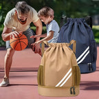 Lightweight Sports Drawstring Backpack for Men & Women | Gym Bag for Basketball Yoga Fitness | Spacious Polyester Shoulder Bag with Drawstring Closure & Inner Pouch | 6 Colors