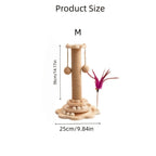 Cat Scratching Post & Cat Tree – Solid Wood Sisal Scratcher, Multiple Styles: Mushroom, Dolphin, Velvet, Hammock & Standing Board, Sizes S/M/L/XXXL for Cats of All Ages
