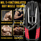 Hydraulic Arm Trainer – 22-440 lbs Adjustable Resistance, 20 Levels, Carbon Steel Foldable Home Gym Equipment for Chest Shoulder Back Multi-Muscle Workout, Non-Slip Handle