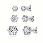 Moissanite Stud Earrings for Women S925 Sterling Silver – 0.5CT 1CT 2CT 3CT Vintage Style Diamond Alternative Earrings in Gold Silver Elegant Jewelry Gift