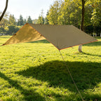 Outdoor Camping Tarp Canopy with UV Protection & Alloy Bracket – Portable Foldable 4-Person Shelter for Backpacking, Hiking, Garden & Outdoor Survival | All-Season Camping Awning