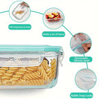 Glass Food Storage Containers Set of 8 with Lids – Borosilicate Leak-Proof Meal Prep Containers, Oven Microwave Dishwasher Safe, Stackable Kitchen Storage for Leftovers & Lunch