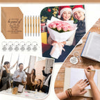 24-Piece Inspirational Gift Set Bamboo Retractable Pen Keychain Gratitude Notebook Gift Bag Bulk Appreciation Gifts for Employees Teachers Thanksgiving Christmas