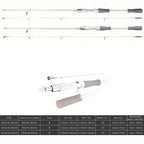 Carbon Fiber Fishing Rod Casting & Spinning Fast Action Sensitive Tip EVA Grip for Freshwater Saltwater Bass Fishing – 165cm 180cm 210cm, Lightweight High-Power White Fishing Pole