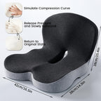 Ergonomic Memory Foam Seat Cushion with Back Support – Non-Slip Office Chair Gaming Chair Car Seat Pad for Hip & Tailbone Pain Relief, Long Sitting Comfort