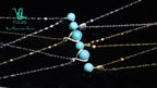 S925 Sterling Silver Natural Genuine Turquoise Pendant Necklace 18+2 Inch – Elegant Boho Gemstone Jewelry for Women with Bonus Earrings, Available in Silver & Gold, Perfect Gift for Her