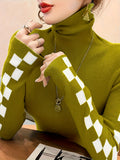 Women's High-Neck Slim-Fit Sweater – Turtleneck Base Layer Pullover Top for Fall, Winter & Everyday Layering