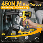 21V Brushless Cordless Impact Wrench & Drill Set – 4000mAh Li-ion Battery, Toolbox, Charger & Socket Accessories for Automotive, Home & Industrial Use