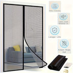 Magnetic Screen Door Hands-Free Auto-Close – Heavy Duty Mesh Curtain with Frame Shackle, Bug & Insect Proof, Pet & Kid Friendly for Front Door, Kitchen, Balcony & Bedroom