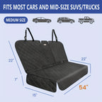 Car Back Seat Cover 60/40 Split Bench 900D Waterproof Non-Slip – Easy Cleanup Seat Protector for Dogs Pets Kids Cars Trucks SUVs with Seat Belt & Armrest Access (Black)