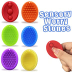 Textured Soft Worry Stones Fidget Toys 6/12 Pack Sensory Calming Tool for Autism ADHD Anxiety Relief Students Kids Classroom Prizes Stress Toys Bulk Pack