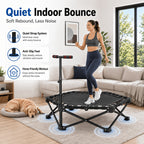 42-Inch Foldable Mini Rebounder Trampoline for Adults – Springless Fabric Strap System, 300 LB Capacity, Compact Indoor Fitness Bouncer for Home Gym, Cardio & Leisure Exercise, Space-Saving Design