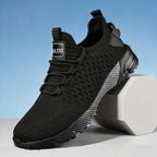 Men's Thick-Soled Non-Slip Sneakers – Lightweight Lace-Up Casual Walking Shoes for Hiking, Outdoor & Daily Wear, Comfortable Low-Top Athletic Sneakers for Men, Spring Autumn Trail Running Shoes