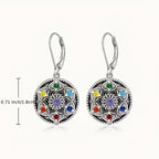 925 Sterling Silver Lotus Chakra Earrings for Women – 7 Chakra Yoga Flower of Life Pendant, Hypoallergenic Spiritual Jewelry, Perfect Gift for Birthday, Valentine's Day, Christmas & Mother's Day