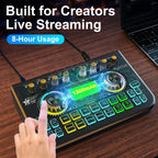 Microphone Mixer Bundle Kit for Podcast Recording Studio – Audio Mixer with Mic Stand, Sound Card, Streaming & Karaoke Setup for PC Phone Gaming