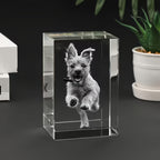 Custom 3D Laser Engraved Crystal Cube - Personalized Inner-Carved Pet Photo Portrait for Dog & Cat, Glass Crystal Keepsake for Bedroom & Living Room Decor, Birthday, Christmas & Holiday Gift
