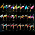 Spinnerbait Fishing Lures 30-Pack – Heavy-Duty Metal Spoon Jig Set for Bass Trout Pike Musky, Multi-Color Saltwater Freshwater Artificial Bait