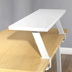 White Wooden Floating Desk Shelf – No-Drill Multi-Level Countertop Organizer for Home Office, Holds Books, Pens & Supplies, Rectangular Wall-Mounted Display Shelf, Great Thanksgiving & Christmas Gift