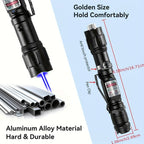 High Power Laser Pointer with Battery and Charger Set Red Green Purple Tactical Laser Flashlight for Indoor Presentations Outdoor Camping Hiking Stargazing Long Range Beam