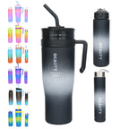 BPA-Free Gradient Water Bottles 5-Piece Set with Straw & Spill-Proof Lid - 46oz 27oz 9oz Leak-Proof Sports Bottles for Gym Travel Outdoor