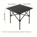 Large Portable Folding Table with Storage Bag - Outdoor Camping Picnic BBQ Garden Table Lightweight Easy Setup for Car Travel Self-Driving Tours