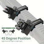 45 Degree Offset Flip Up Iron Sights for AR15 – Fiber Optic Red Green Dots, Tool-Free Adjustable, 20mm Rail Mount, Rapid Transition Backup Canted Sights for Rifle Shooting Outdoors