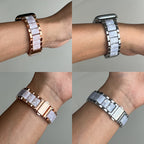 Apple Watch Band 42 44 45 46 49mm Women Stainless Steel Resin Metal Replacement Strap Starlight Rainbow for iWatch Series 11 10 9 8 7 6 5 4 3 SE Ultra Work Office Fitness Party