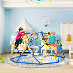 6-Foot Outdoor Kids Climbing Dome Backyard Jungle Gym with Stainless Steel Frame Weather-Resistant 600 Lbs Capacity Safe Activity Center Gift for Boys Girls Ages 3 to 10 Years Yellow Blue