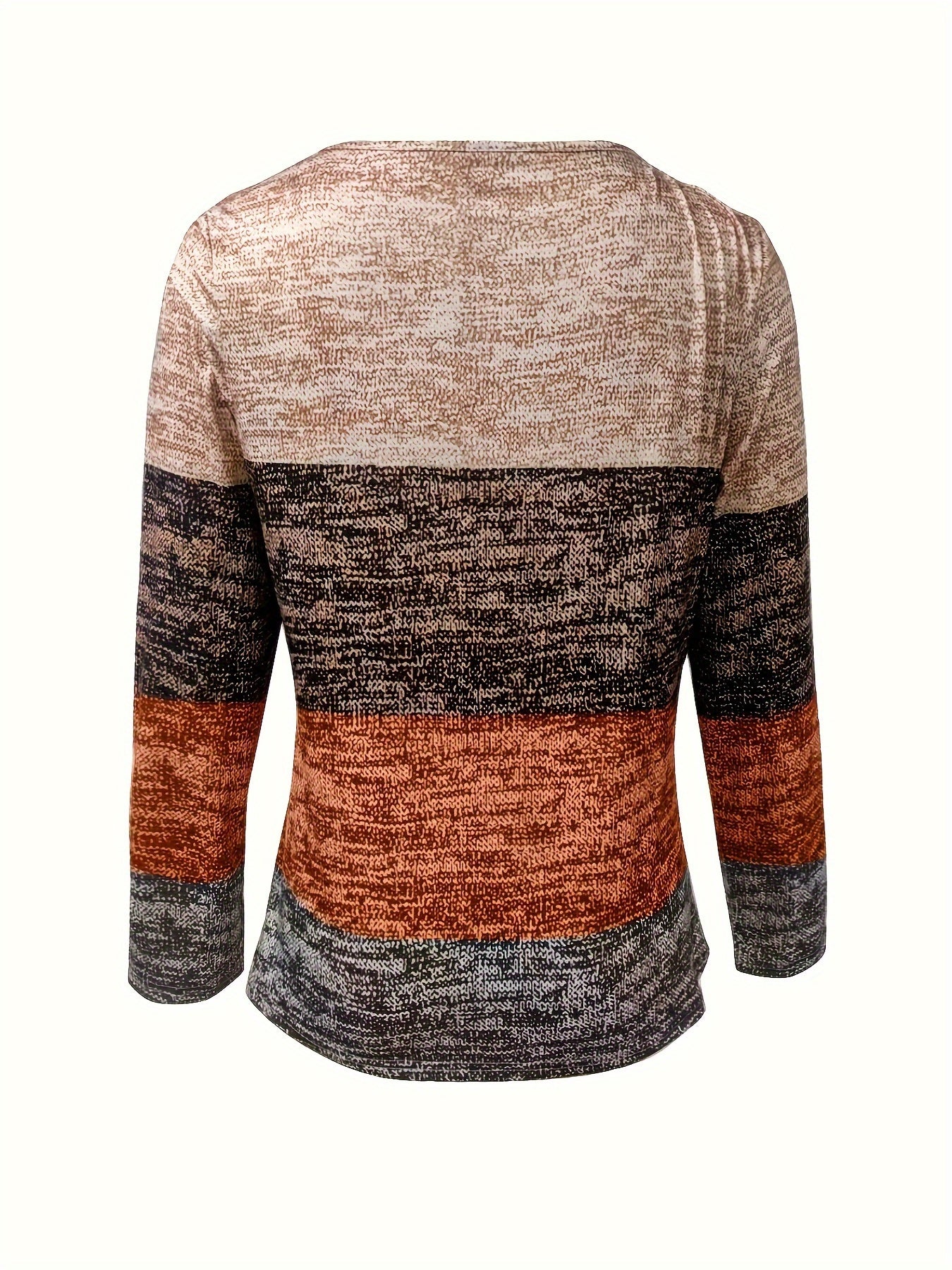 Women's Coffee Striped Zipper T-Shirt Geometric Print Casual Stretch Knit Top Short Sleeve Polo Style Tee for Daily Wear