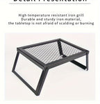 Heavy Duty Bonfire Campfire Grill with Firewood Rack – Outdoor BBQ Grill for Camping, RV, Picnic & Backyard, Includes Storage Bag, Food Clips & Cleaning Cloth, Perfect Men's Gift