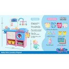 Peppa Pig Baby Evie 2-in-1 Nursery & Laundry Playset for Girls Ages 3+, Includes 8" Baby Evie Plush, High Chair, Play Washing Machine, 3 Outfits & Accessories - Official Licensed Role Play Pretend Toy Gift