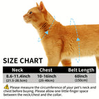 Escape-Proof Cat Harness and Leash Set Adjustable Soft Lightweight Chest Harness for Cats Comfortable Safe for Walking Traveling Small Medium Large Cats Kittens