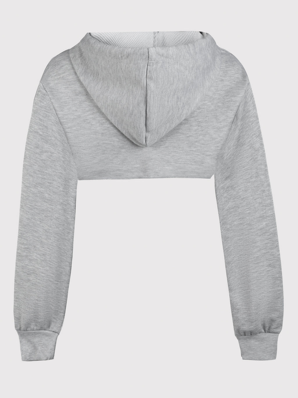 Women's Super Short Crop Hoodie – Drawstring Hood Dipped Hem 100% Polyester Casual Pullover Top for Fall & Winter