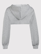 Women's Super Short Crop Hoodie – Drawstring Hood Dipped Hem 100% Polyester Casual Pullover Top for Fall & Winter