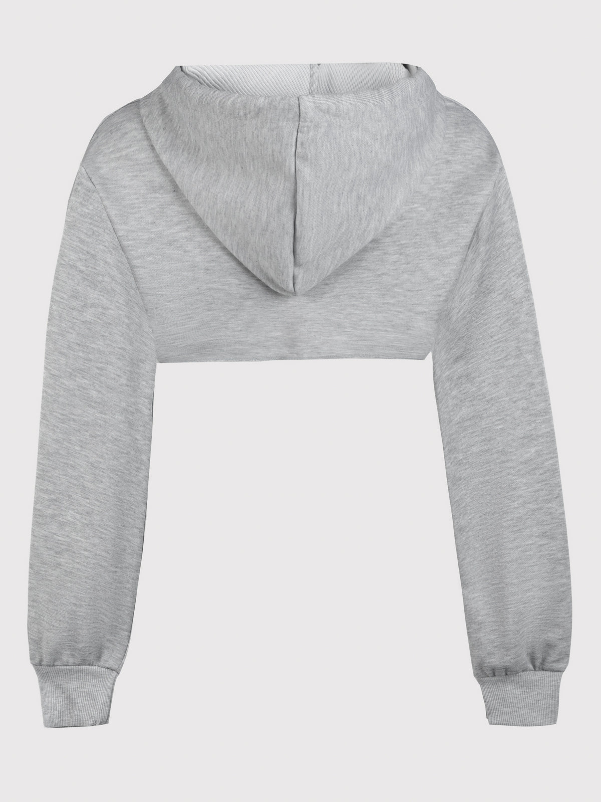 Women's Super Short Crop Hoodie – Drawstring Hood Dipped Hem 100% Polyester Casual Pullover Top for Fall & Winter