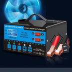 12V 24V Smart Battery Charger with LCD Display – Intelligent Trickle Charging, Overcharge & Short Circuit Protection, Universal Fit for Car, Truck, Motorcycle, Yacht & RV Batteries, Automatic Battery Maintainer & Conditioner