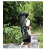 Fishing Rod Bag Large Capacity Folding Durable Fishing Gear Carrier Bag Multifunctional Rod Holder Case with Two Lead Weights Fits Multiple Rods Tackle Organizer for Freshwater Saltwater Fishing