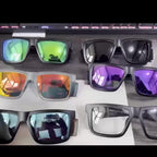 Men's Polarized Square Frame Sunglasses UV400 Photochromic Mirror Lens Full Rim PC Frame Includes Case 10 Colors Outdoor Driving Sport