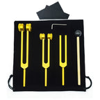 Chakra Healing Tuning Fork Set 128Hz 256Hz 512Hz - Aluminum Alloy Sound Therapy Tuning Forks for Meditation, Energy Healing & Relaxation, Includes Sound Hammer, Wrench & Velvet Bag