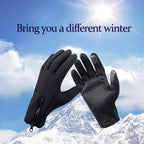 Winter Thermal Gloves Fleece Lined Windproof Touchscreen Zipper Closure Soft Warm Outdoor Gloves for Men Women Black Cold Weather Driving Running Cycling Hiking Daily Wear